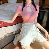 Sexy kurzes Hemd im Retro-chinesischen Stil